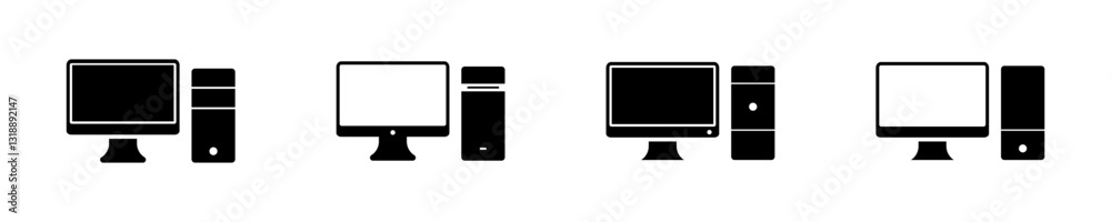 Set of personal computer vector icons. Desktop computer. Vector 10 Eps. Set of personal computer vector icons. Desktop computer. Vector 10 Eps.