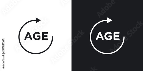 Age icons set in black and white stroke lines