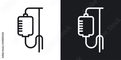 Blood transfusion icons set in black and white stroke lines