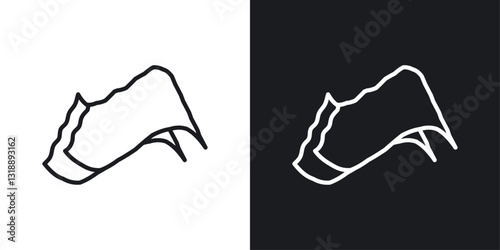 Cleaning cloth icons set in black and white stroke lines