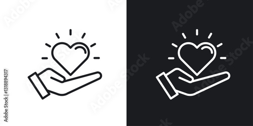 Empathy icons set in black and white stroke lines