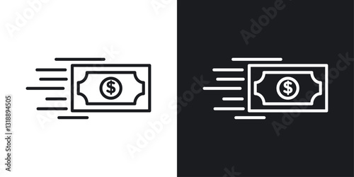 Fast pay icons set in black and white stroke lines