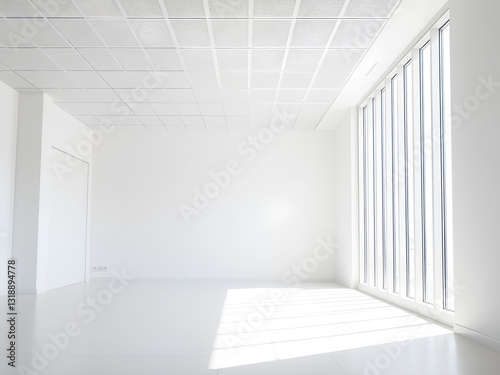 Wallpaper Mural empty white room with windows Torontodigital.ca