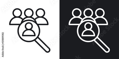 Hiring icons set in black and white stroke lines