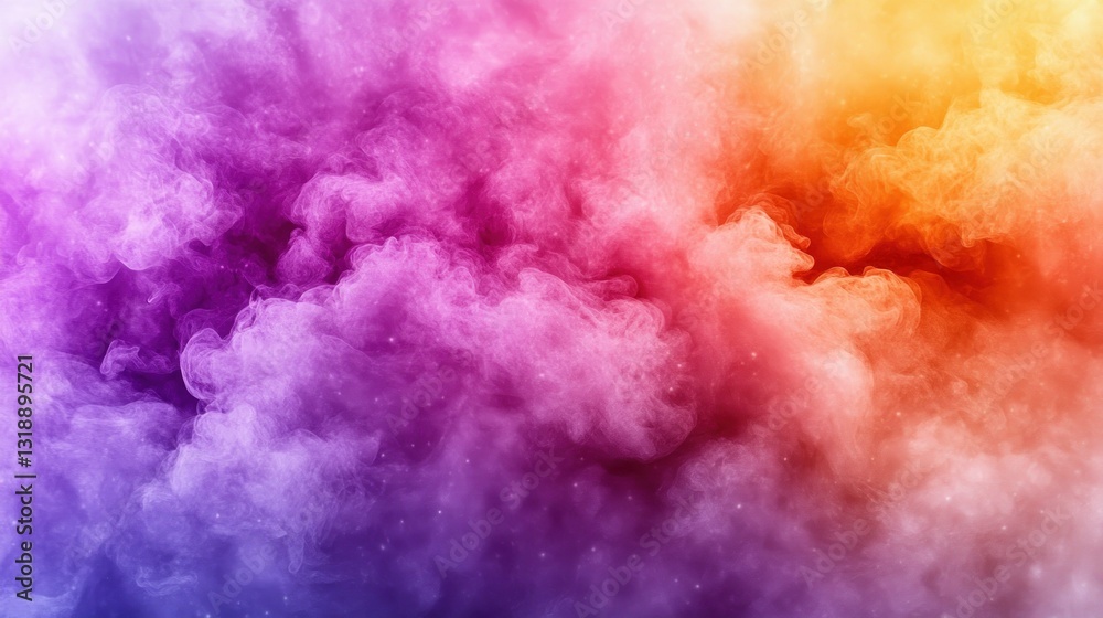 Fototapeta premium Vibrant rainbow smoke swirls in dark studio