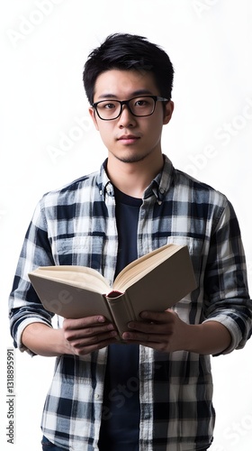 man reading a book