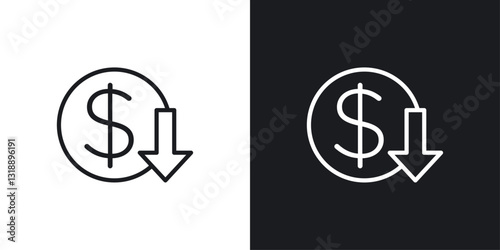 Lower cost icons set in black and white stroke lines