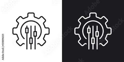 Mass customization icons set in black and white stroke lines