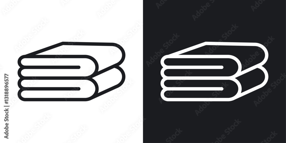 Neat fold clothes icons set in black and white stroke lines Neat fold clothes icons set in black and white stroke lines