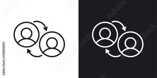 Partner program icons set in black and white stroke lines