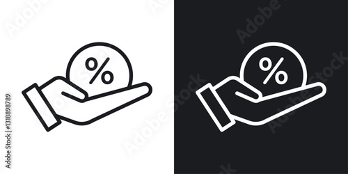 Take credit icons set in black and white stroke lines