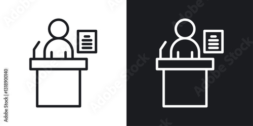Witness icons set in black and white stroke lines