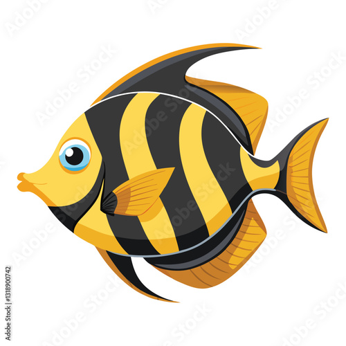 tang fish vector isolated image on white backgrounder 