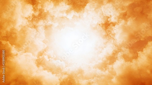 Orange and Yellow Clouds Surrounding Bright Light