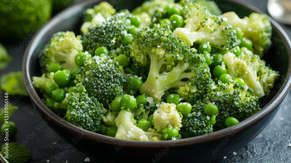 A creamy blend of broccoli and green peas infused with mint, creating a delicious and healthy lunch option A creamy blend of broccoli and green peas infused with mint, creating a delicious and healthy lunch option