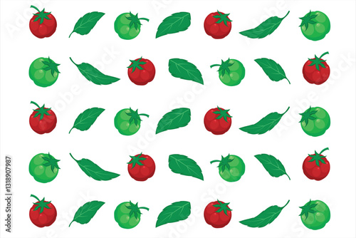 Tomato vegetable vector. Background illustration with tomato vegetable ornament