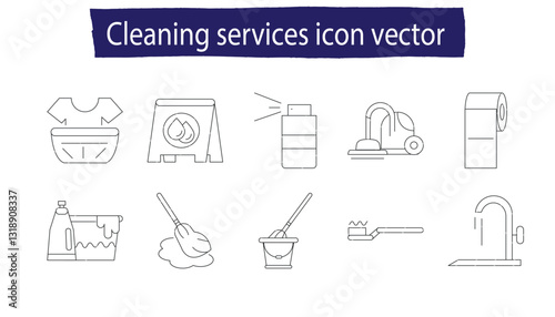 Cleaning services icon vector 