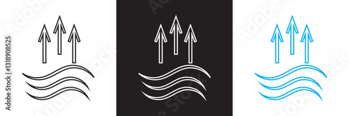 Evaporate icon. Vector illustration. isolated on white and black background. EPS 10