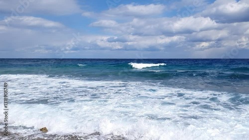 waves crashing on the beach