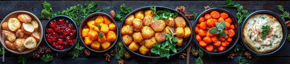 Hearty Autumn Dinner Featuring Roasted Squash and Cinnamon-Glazed Carrots. Generative AI Hearty Autumn Dinner Featuring Roasted Squash and Cinnamon-Glazed Carrots. Generative AI