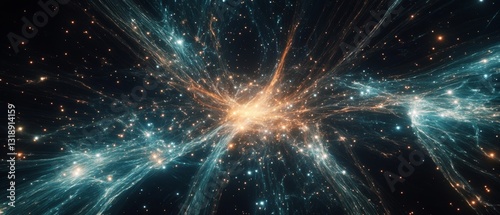 Wallpaper Mural Radiant Nebula: Luminous Filaments Stars and Energy Spectrum  Torontodigital.ca