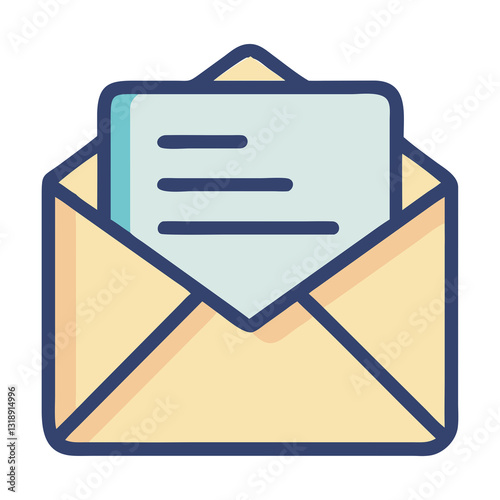 cartoon envelope mail icon transparent png. digital message illustration. stylized email symbol.