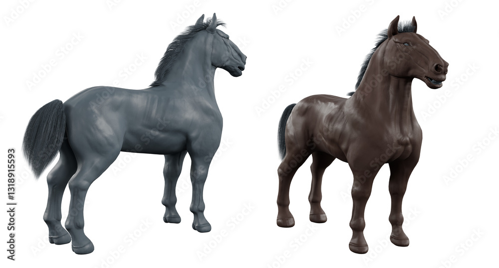 Fototapeta premium horses isolated on white