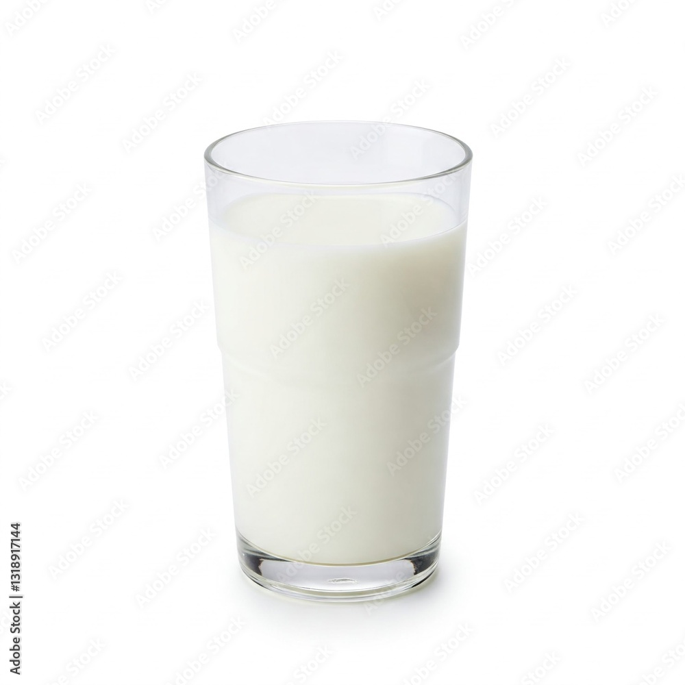 A transparent glass of milk with no background distractions. A transparent glass of milk with no background distractions.