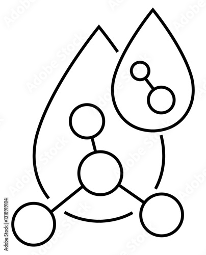 Black Outline Hyaluronic Acid Active Ingredients Icon for Beauty Products
