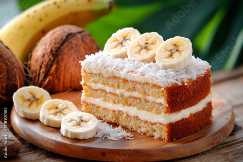  banana coconut cake photo