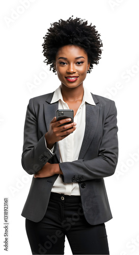 Young girl holding a Mobile