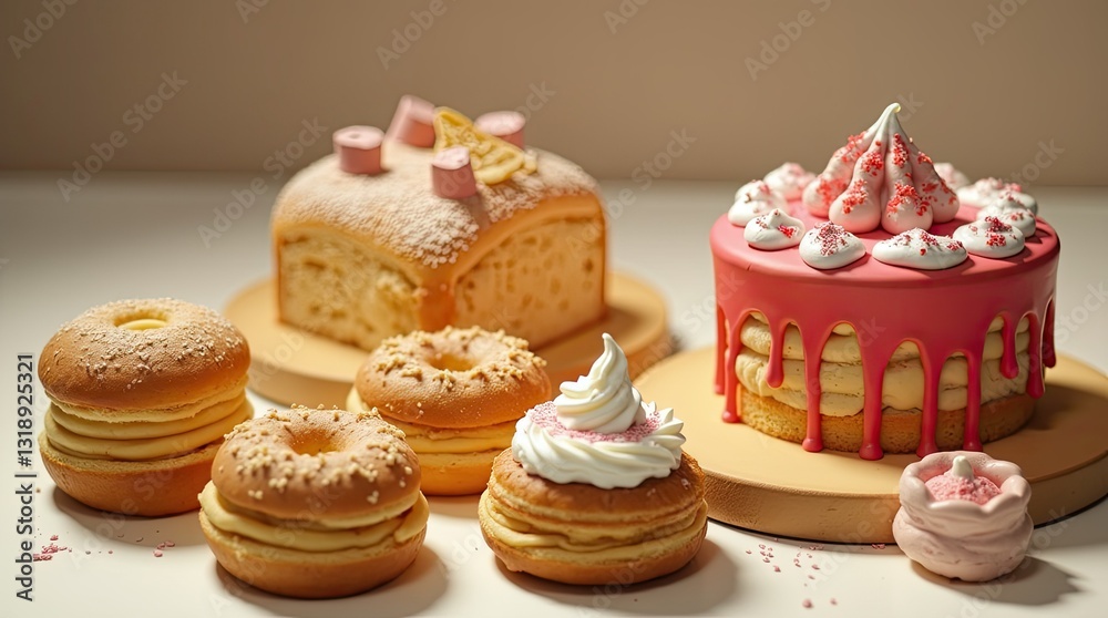 Fototapeta premium cupcake with icing and sprinkles