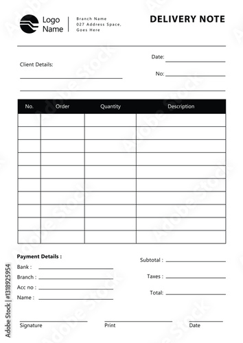 Free Delivery Note Template