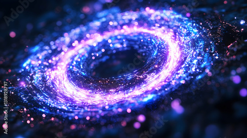 Abstract swirling vortex of vibrant cosmic energy photo