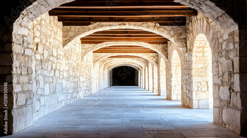 Ancient stone arched passageway
