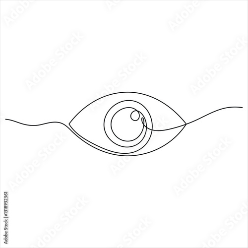 eye watch continuous single line drawing of  minimalist eye with retina outline design  vector illustration