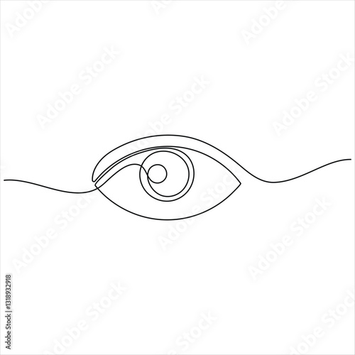 eye watch continuous single line drawing of  minimalist eye with retina outline design  vector illustration