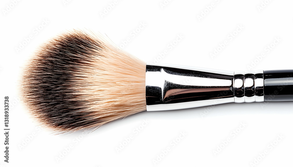 Close-up of a makeup brush. Fluffy, tapered brush head Close-up of a makeup brush. Fluffy, tapered brush head