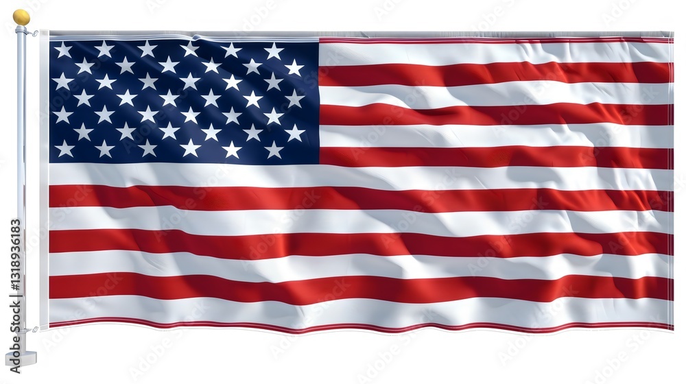 High-resolution American flag waving proudly in the wind against a bright blue sky, symbolizing patriotism, freedom, independence, and national pride in the United States High-resolution American flag waving proudly in the wind against a bright blue sky, symbolizing patriotism, freedom, independence, and national pride in the United States