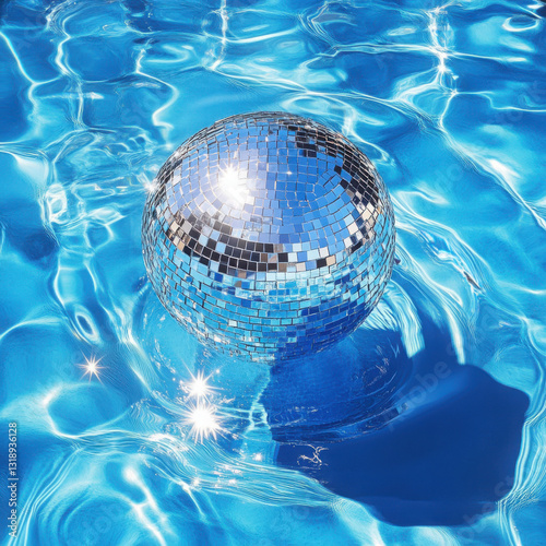 Wallpaper Mural Create an atmospheric image of a sparkling disco ball floating in crystal clear water. High quality photo Torontodigital.ca