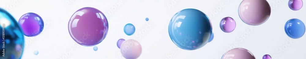 Abstract pastel colored spheres floating on white background. Abstract pastel colored spheres floating on white background.