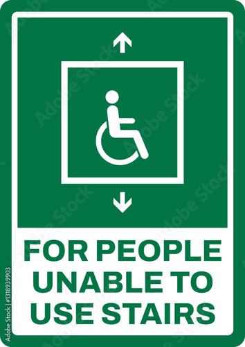 emergency and first aid safety signs v2 uppercase text_for people unable to use stairs_portrait size a4/a3/a2/a1	 
