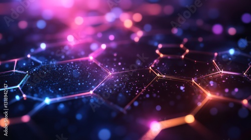 Futuristic Network Hexagon Background