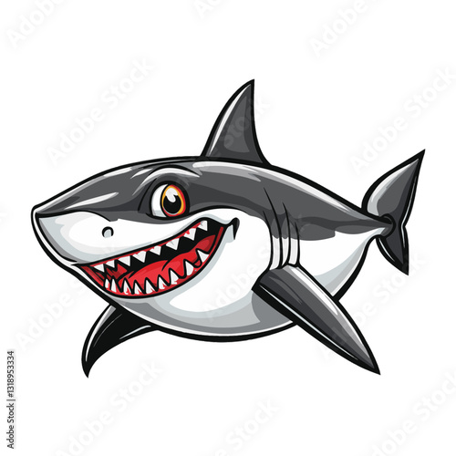 Shark cartoon vector illustration 
