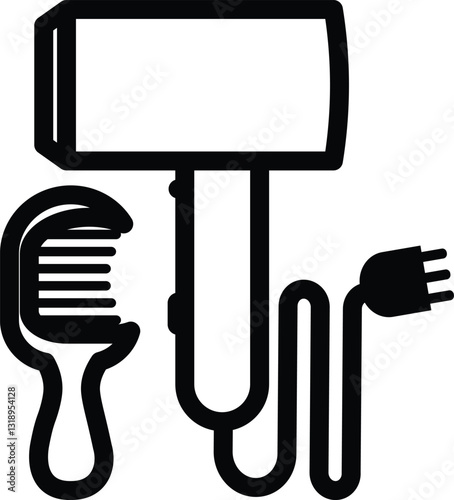 Hair dryer vector outline