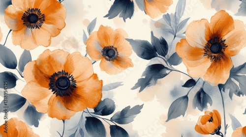 Fondo de flores acuareladas