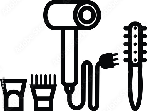 Hair dryer vector outline