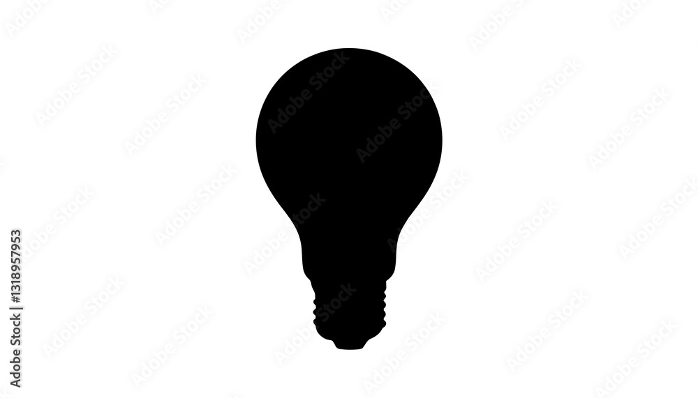 Light bulb silhouette on a white background Light bulb silhouette on a white background