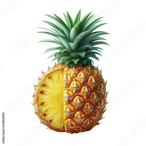 Pineapple on white