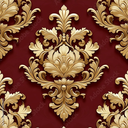 Seamless Patterns for Royal Gold Floral Elegant vintage pattern in rich colors.